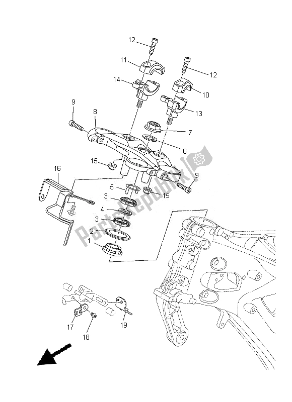 All parts for the Steering of the Yamaha MT 09 900 2014