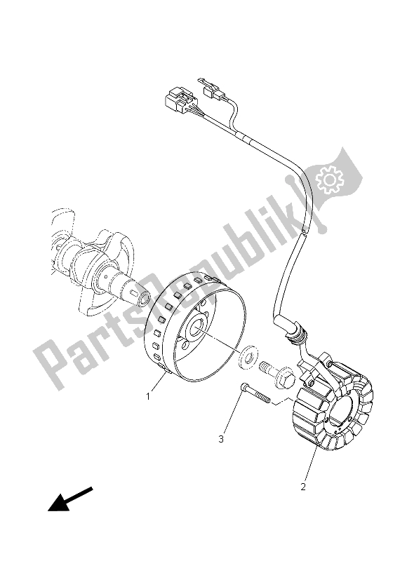 All parts for the Generator of the Yamaha MT 09A 900 2015