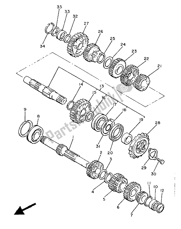 All parts for the Transmission of the Yamaha XJ 600 1986