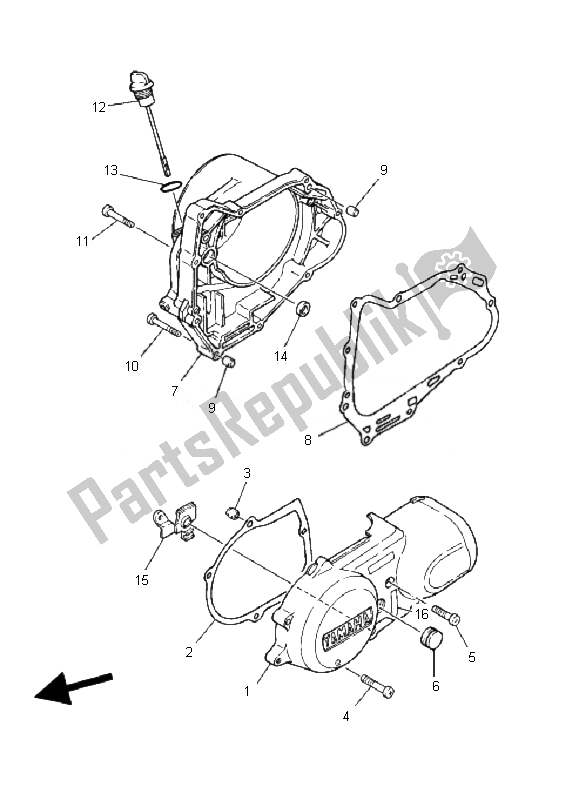 Tutte le parti per il Coperchio Del Carter 1 del Yamaha YFM 80R 2007