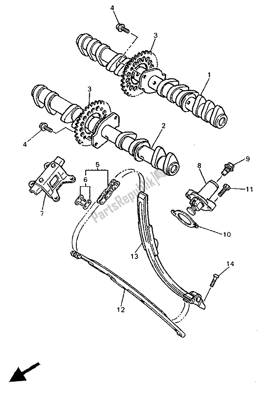 Toutes les pièces pour le Arbre à Cames Et Chaîne du Yamaha YZF 750 SP 1994