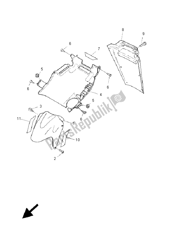 Todas las partes para Guardabarros Delantero de Yamaha YQ 50R Aerox 2006