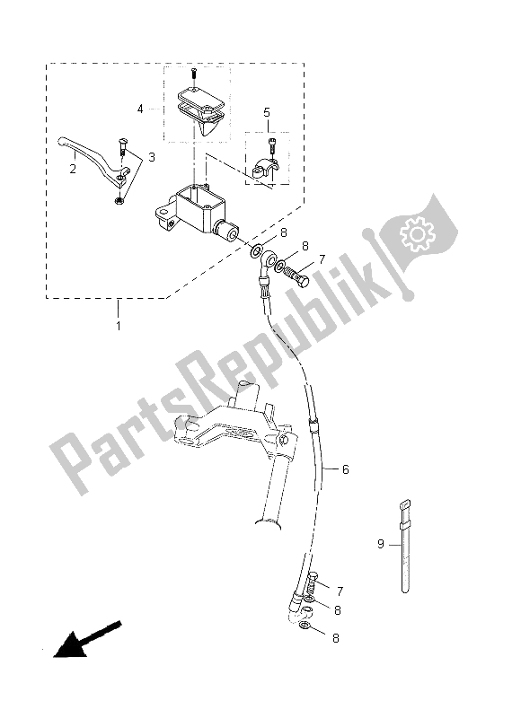 All parts for the Front Master Cylinder of the Yamaha EW 50N 2014