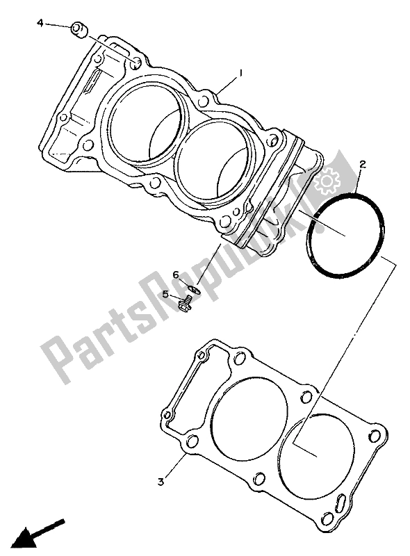Tutte le parti per il Cilindro del Yamaha XTZ 750 Supertenere 1991