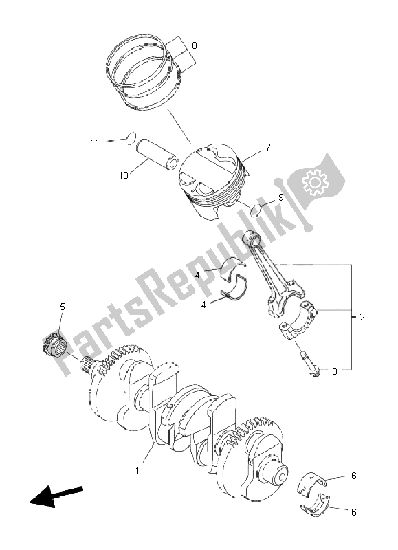 Tutte le parti per il Albero Motore E Pistone del Yamaha FZ8 N 800 2011