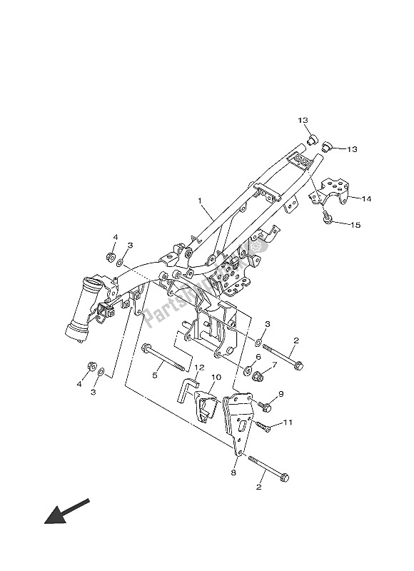 All parts for the Frame of the Yamaha TT R 50E 2016