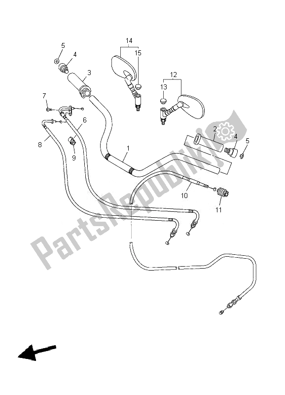 All parts for the Steering Handle & Cable of the Yamaha XVS 950A 2010