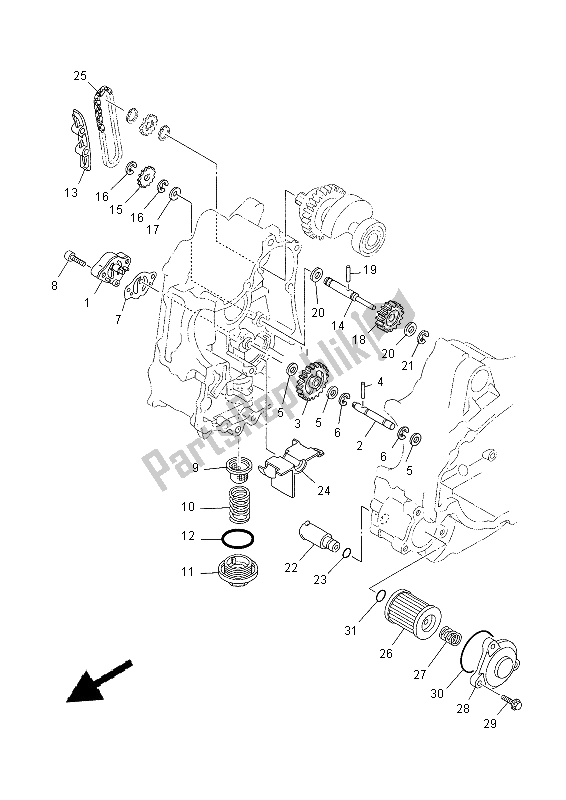 All parts for the Oil Pump of the Yamaha YP 400 RA 2015