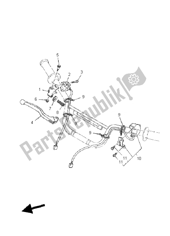 All parts for the Handle Switch & Lever of the Yamaha TT R 110E 2010