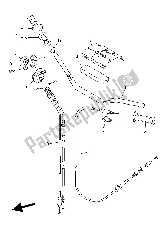 All parts for the Steering Handle & Cable of the Yamaha YZ 250F 2010