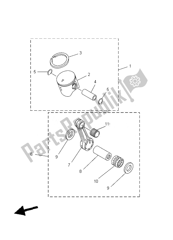 All parts for the Optional Parts 1 of the Yamaha YZ 125 2010