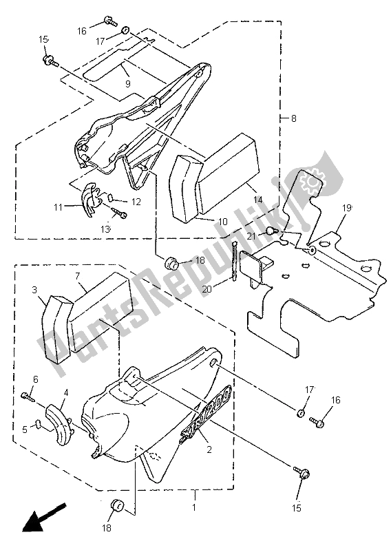 Tutte le parti per il Coperchio Laterale del Yamaha XJR 1200 1995