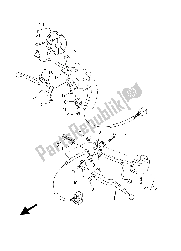 All parts for the Handle Switch & Lever of the Yamaha XVS 1100A Dragstar Classic 2003