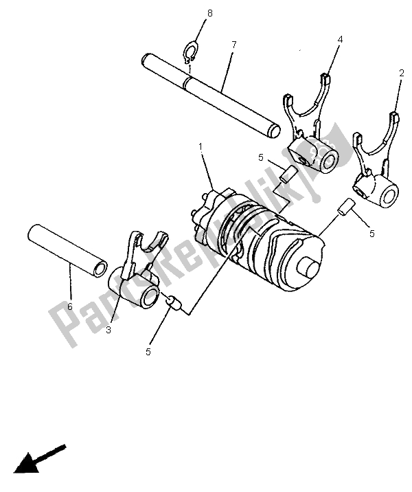 Toutes les pièces pour le Came Et Fourchette De Changement De Vitesse du Yamaha YZ 80 LC 1995