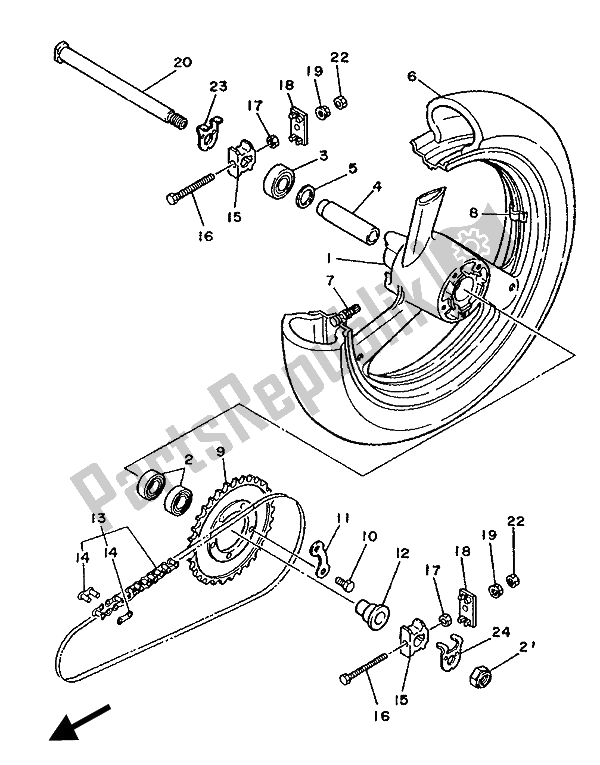 Tutte le parti per il Ruota Posteriore del Yamaha TZ 250 1989