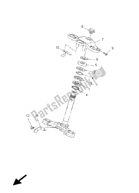 All parts for the Steering of the Yamaha TZR 50 2011