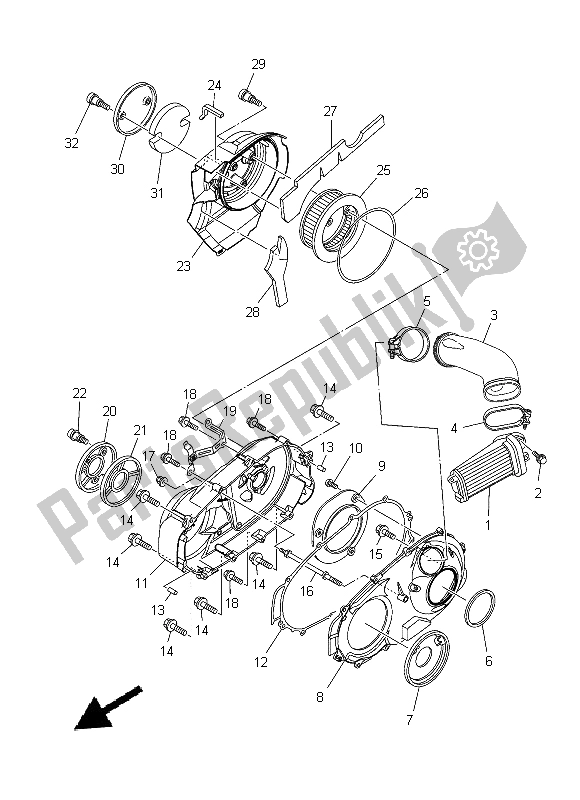 Wszystkie części do Pokrywa Skrzyni Korbowej 2 Yamaha XP 500A 2014