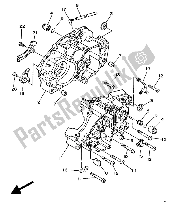 Tutte le parti per il Carter del Yamaha DT 125E 1990