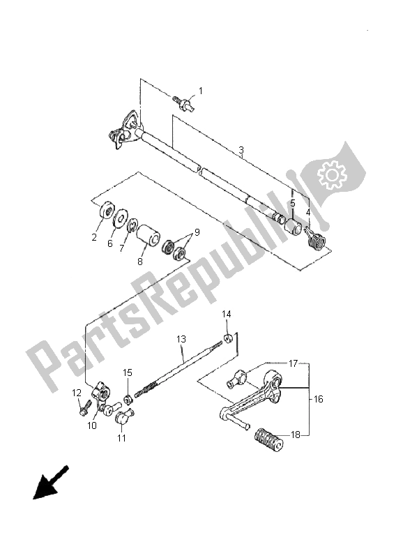 Tutte le parti per il Albero Del Cambio del Yamaha YZF 1000R Thunderace 2001