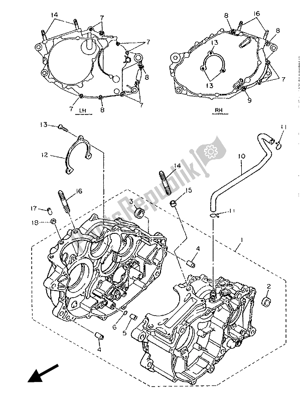 Todas as partes de Bloco Do Motor do Yamaha TT 600W 1989