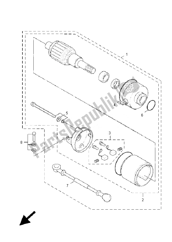 All parts for the Starting Motor of the Yamaha XC 125 Cygnus X 2007