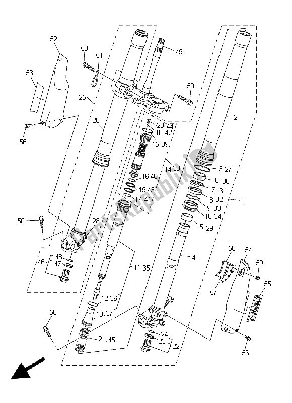 Toutes les pièces pour le Fourche Avant du Yamaha WR 450F 2015