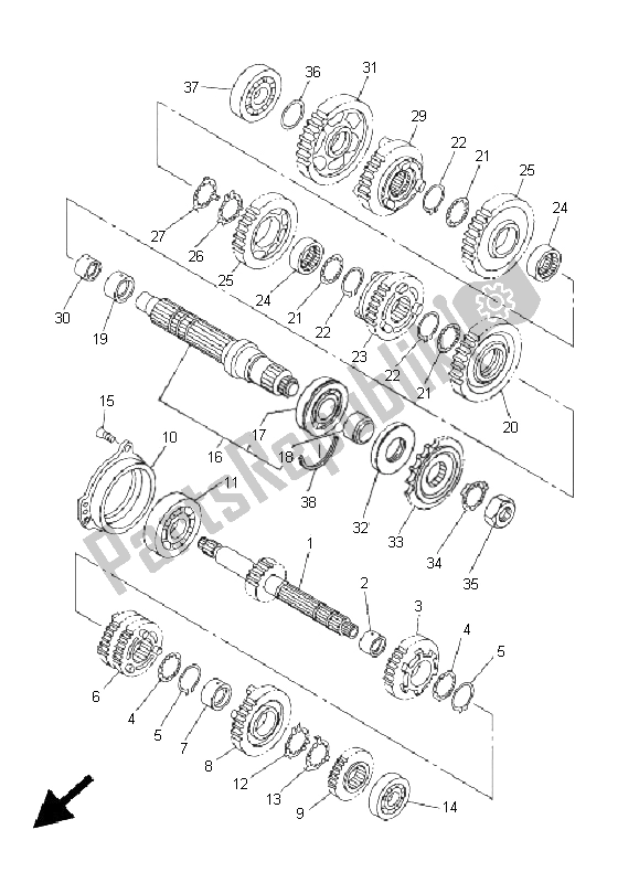 All parts for the Transmission of the Yamaha FZS 1000 S Fazer 2005