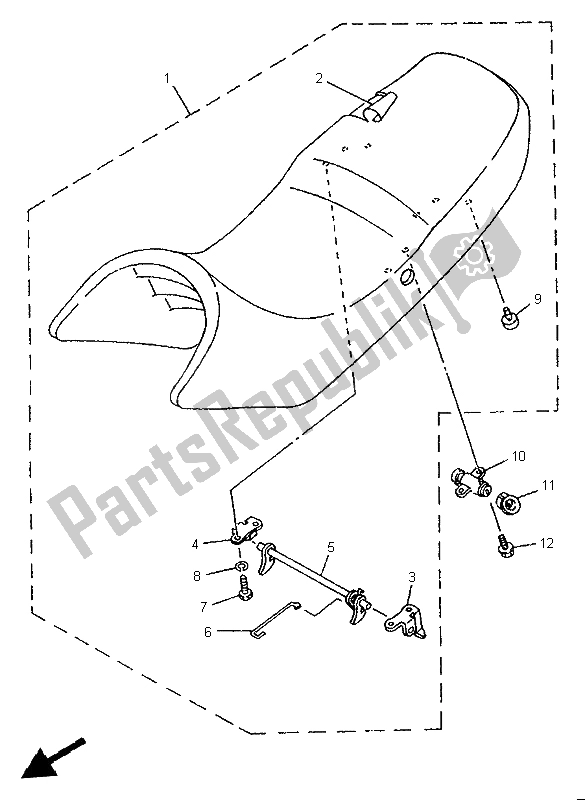 Todas as partes de Assento do Yamaha TDR 125 1999