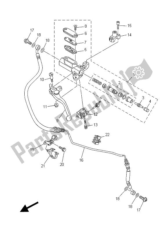 All parts for the Front Master Cylinder 2 of the Yamaha XT 1200 ZE 2015