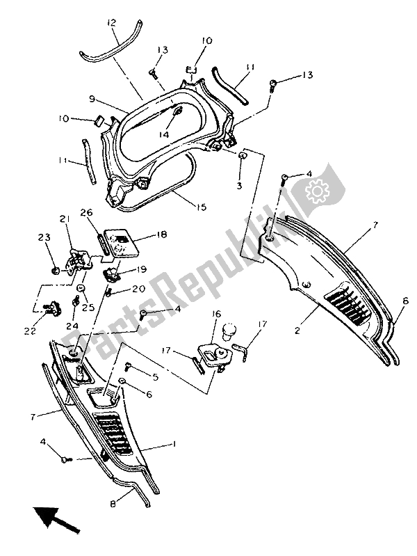 Toutes les pièces pour le Capot 1 du Yamaha FJ 1200 1992