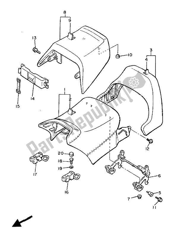 All parts for the Seat of the Yamaha V MAX 12 1200 1992