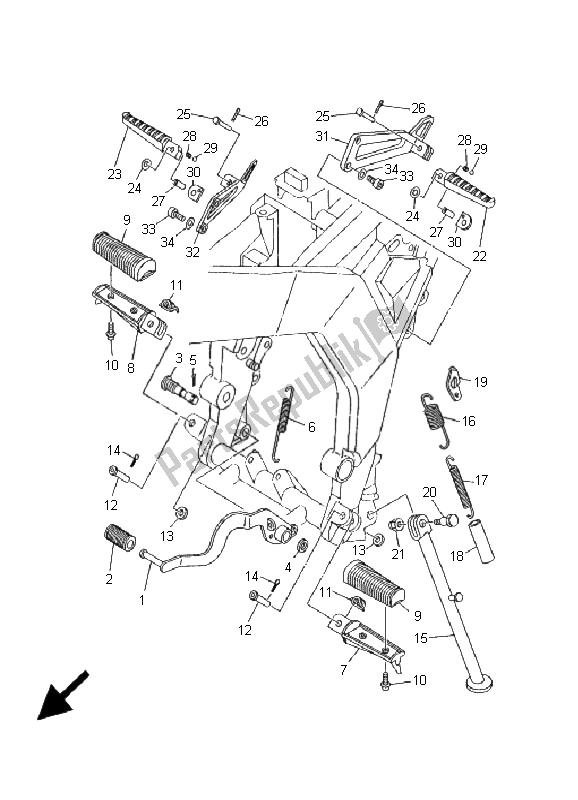 Wszystkie części do Podstawka I Podnó? Ek Yamaha TDR 125 2001