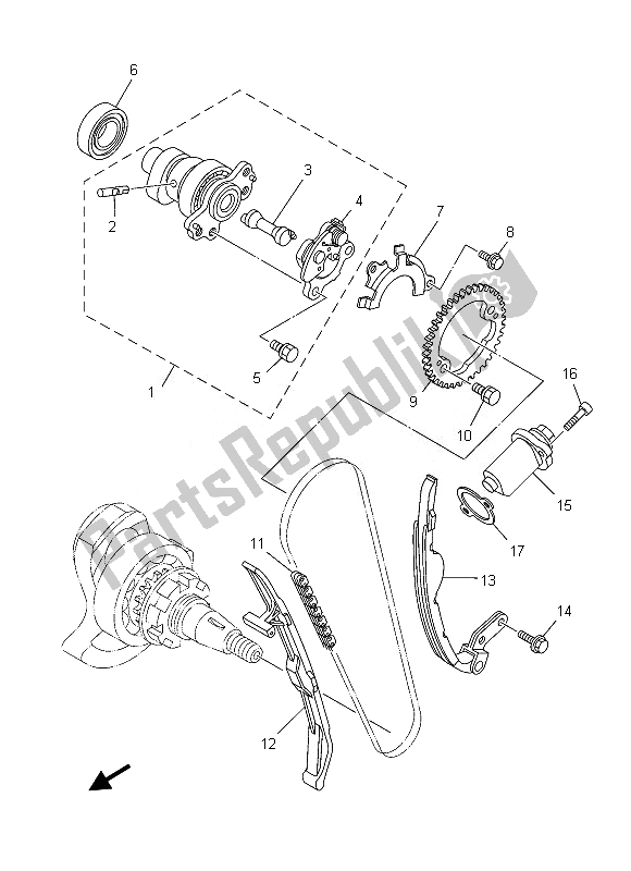 Tutte le parti per il Albero A Camme E Catena del Yamaha YFM 550 Ffgphd Grizzly 4X4 Yamaha Black 2013