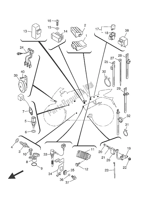 All parts for the Electrical 2 of the Yamaha YZF R 125A 2016