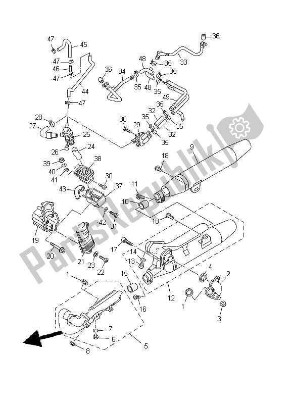 All parts for the Exhaust of the Yamaha XVS 650A Dragstar Classic 2002