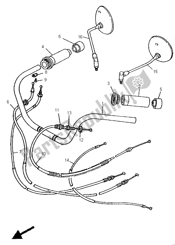 Tutte le parti per il Maniglia E Cavo Dello Sterzo del Yamaha XV 750 Virago 1995