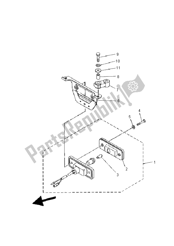 All parts for the Taillight of the Yamaha YFM 125 Breeze 2001