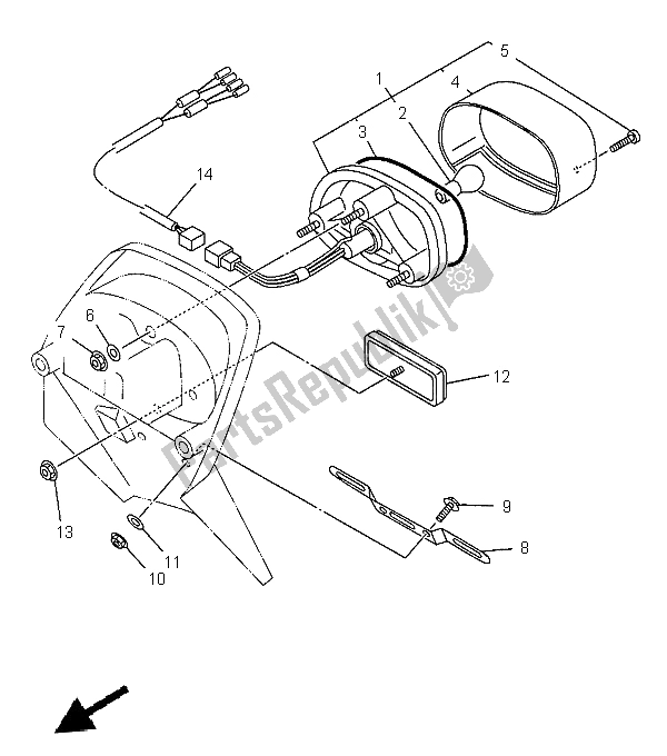 Alle onderdelen voor de Achterlicht van de Yamaha XVS 650 Dragstar 1999