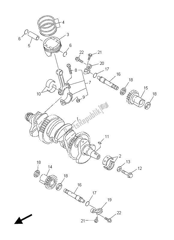 All parts for the Crankshaft & Piston of the Yamaha FJR 1300 AS 2015