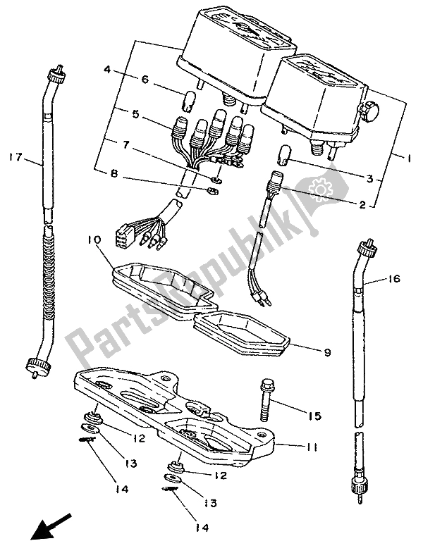 All parts for the Meter of the Yamaha DT 125R 1993