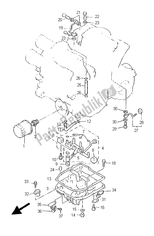 All parts for the Oil Cleaner of the Yamaha XVZ 1300A Royalstar 1999