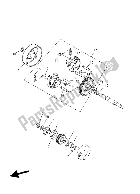 Todas las partes para Embrague de Yamaha PW 50 2004