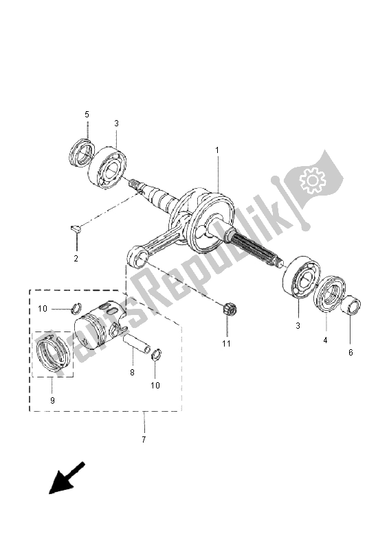 All parts for the Crankshaft & Piston of the Yamaha YH 50 WHY 2006