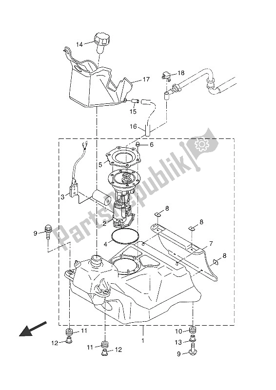 Alle onderdelen voor de Benzinetank van de Yamaha YP 400R 2016