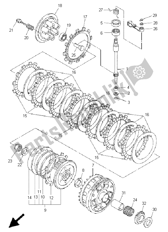 All parts for the Clutch of the Yamaha FZ1 N Fazer 1000 2011