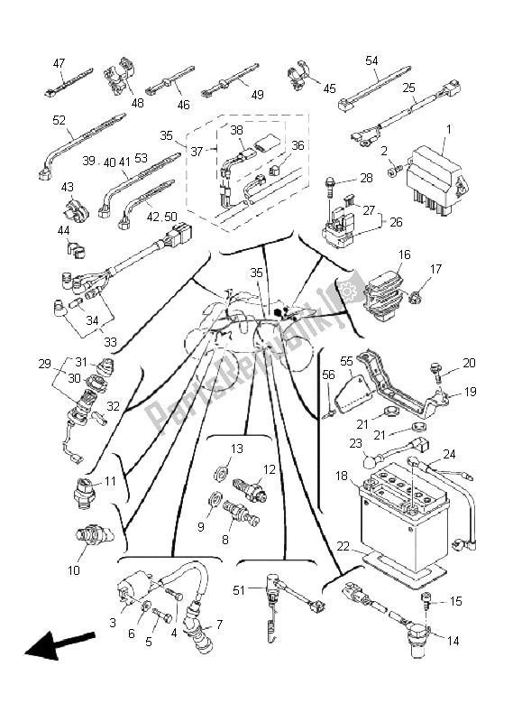 Toutes les pièces pour le électrique 1 du Yamaha YFM 660R 2005