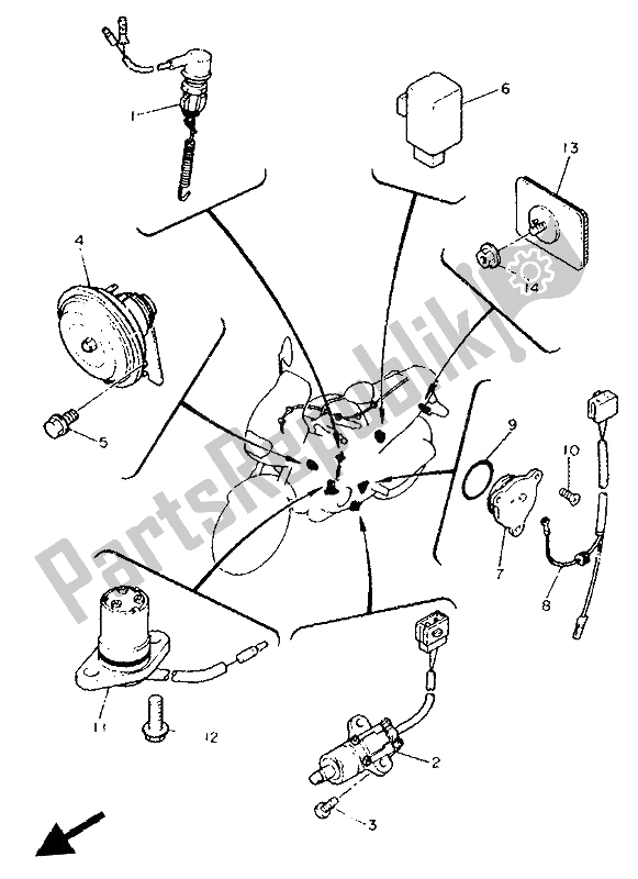 All parts for the Electrical 2 of the Yamaha XJ 600S Diversion 1992