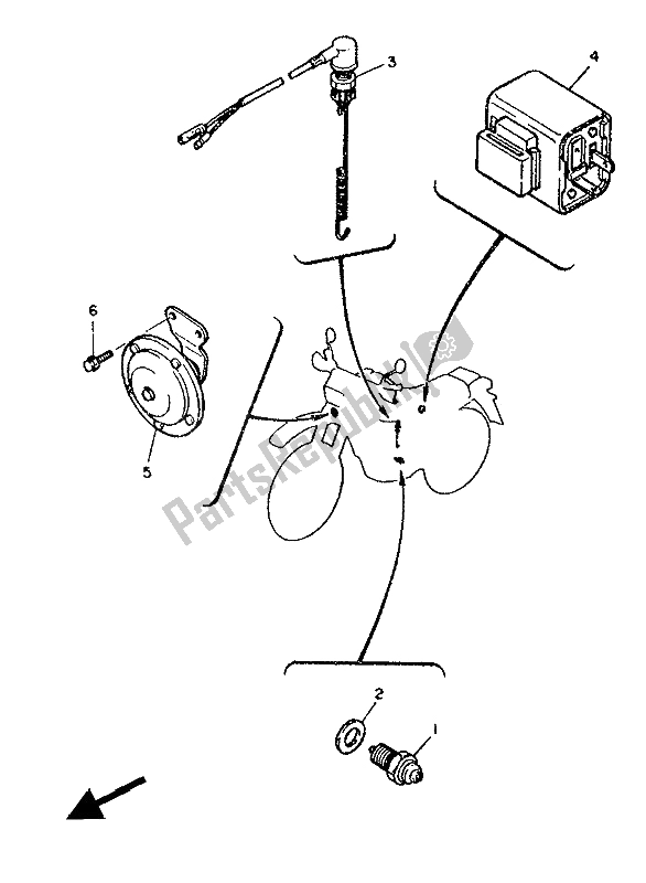 All parts for the Electrical 2 of the Yamaha XT 600 1986