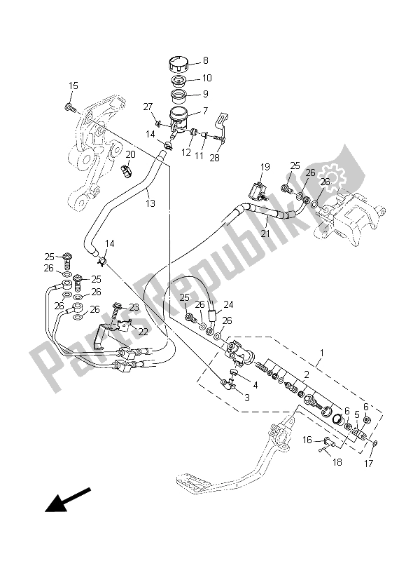 Wszystkie części do Tylny Cylinder G?ówny Yamaha MT 09A 900 2015