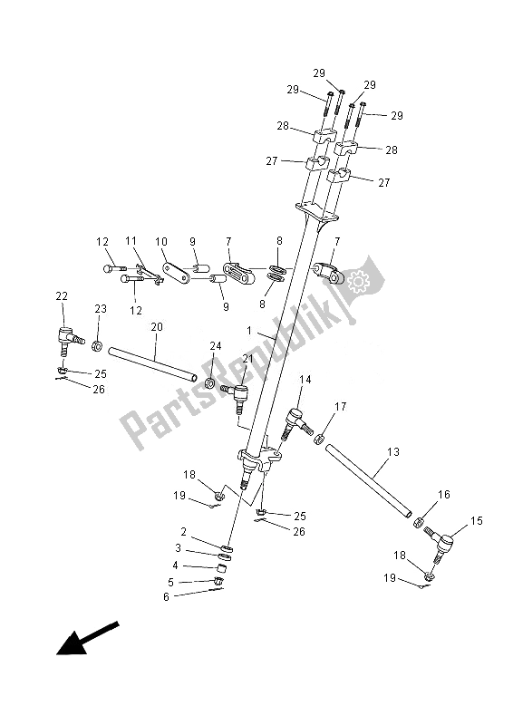 Tutte le parti per il Timone del Yamaha YFM 300F Grizzly 2X4 2013